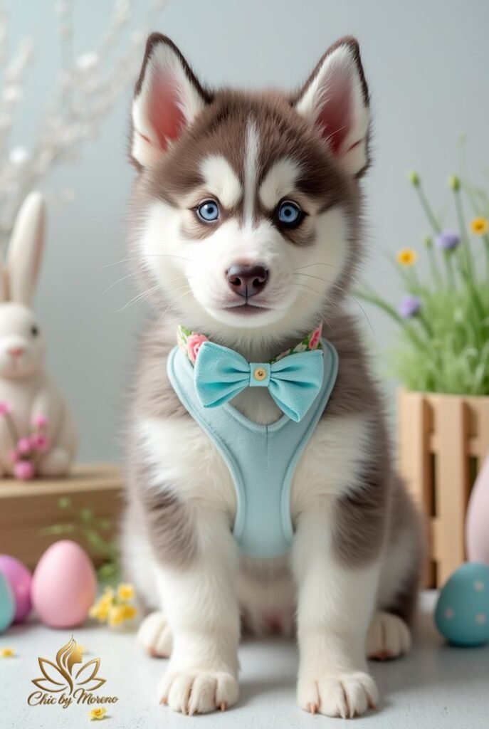 Easter Husky Pujuppy Portjjrait Idea